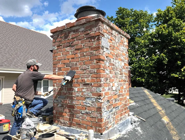 Completed chimney rebuild by Southborough Chimney Sweep in Southborough, MA